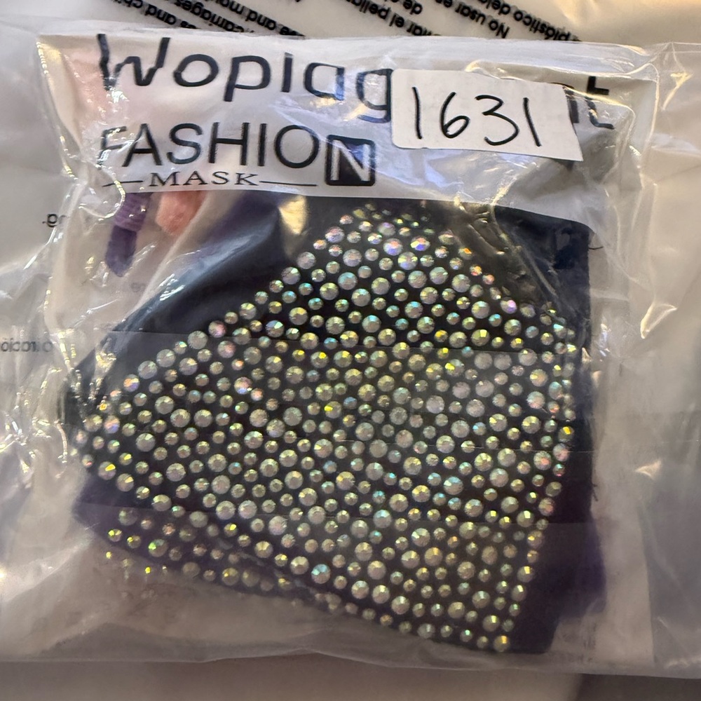 Rhinestone Fashion Face Masks Set‎ of 4 Rave Festival Daily Wear - Picture 8 of 8